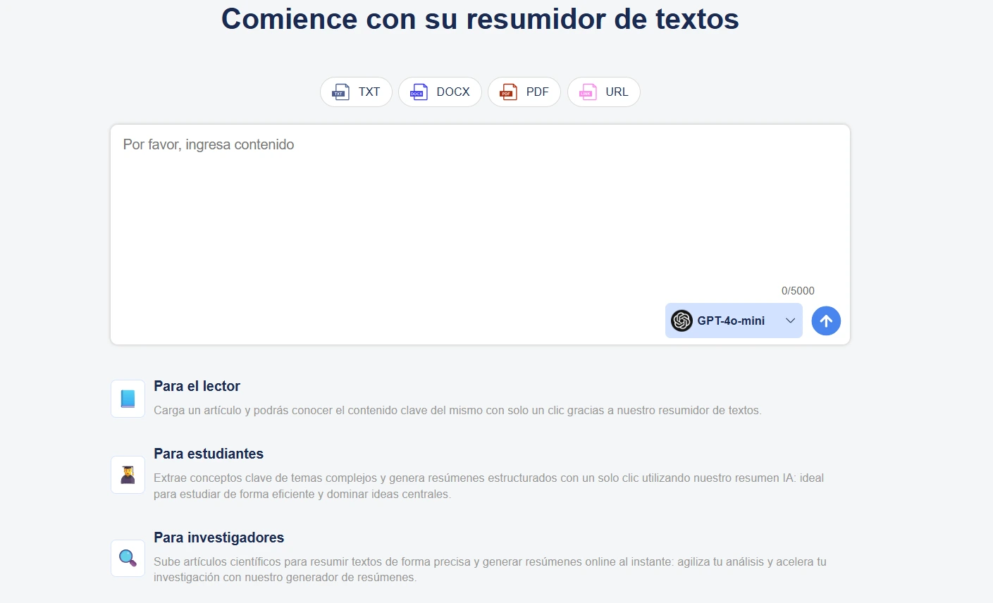 Generador de resúmenes Smallppt