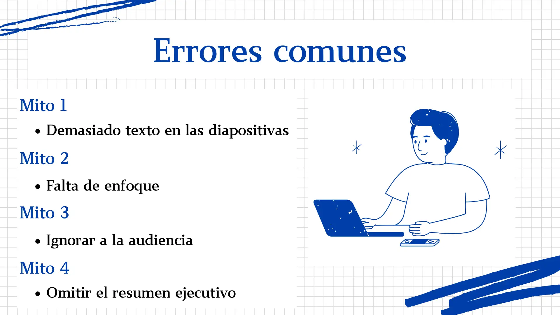 Resumen de errores comunes en las presentaciones de planes de negocios