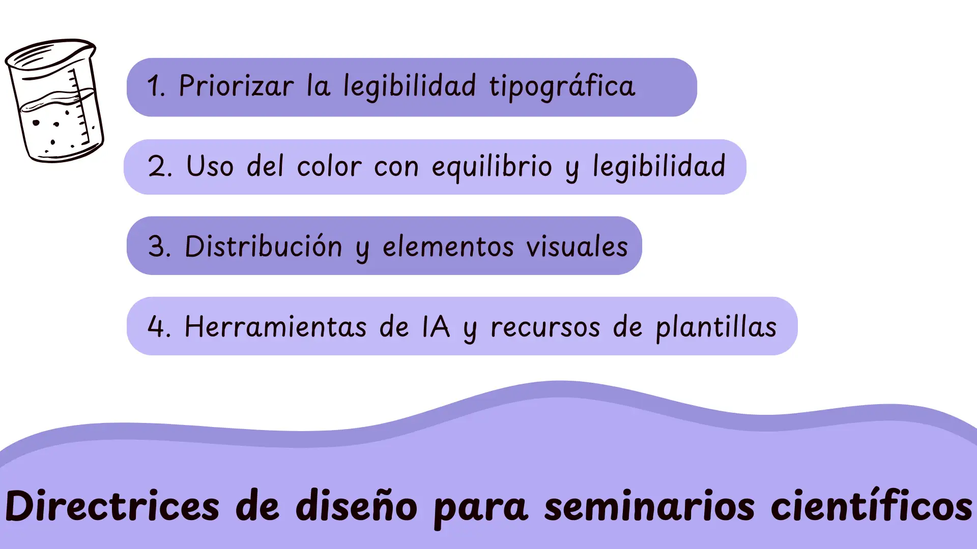 Puntos clave para el diseño de diapositivas de un seminario científico