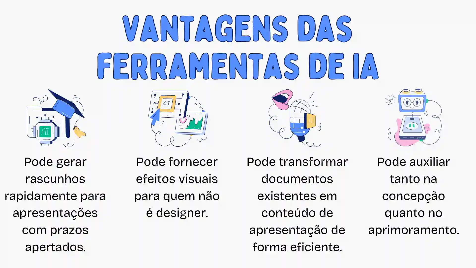 Apresente as vantagens das ferramentas de apresentação com IA.