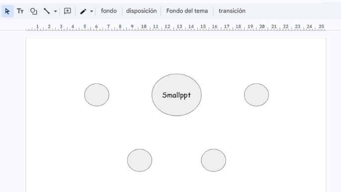 Copia este círculo, reduce su tamaño y úsalo como nodo hijo.