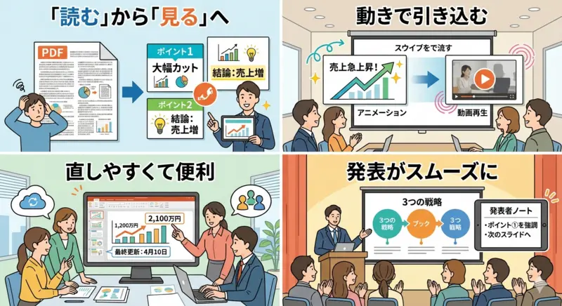 PDFをスライド化する4つのメリット 視覚的画像