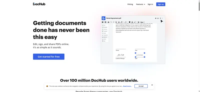 完全無料PDF編集ツールの10選- dochub