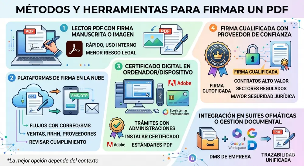 Métodos y herramientas para firmar un PDF visual image