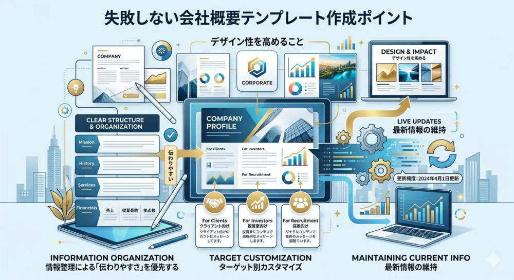 失敗しない会社概要テンプレート作成ポイント 視覚的画像