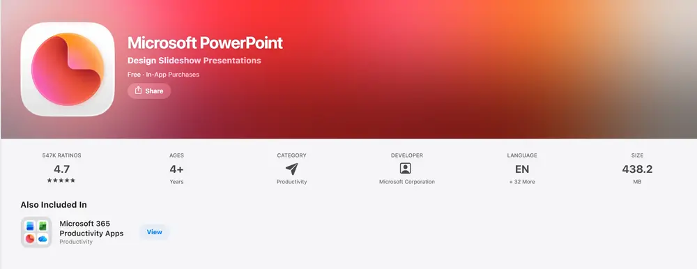 Microsoft PowerPoint AppStore