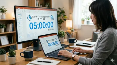 パワーポイント・Googleスライドでタイマー表示する方法【初心者OK】