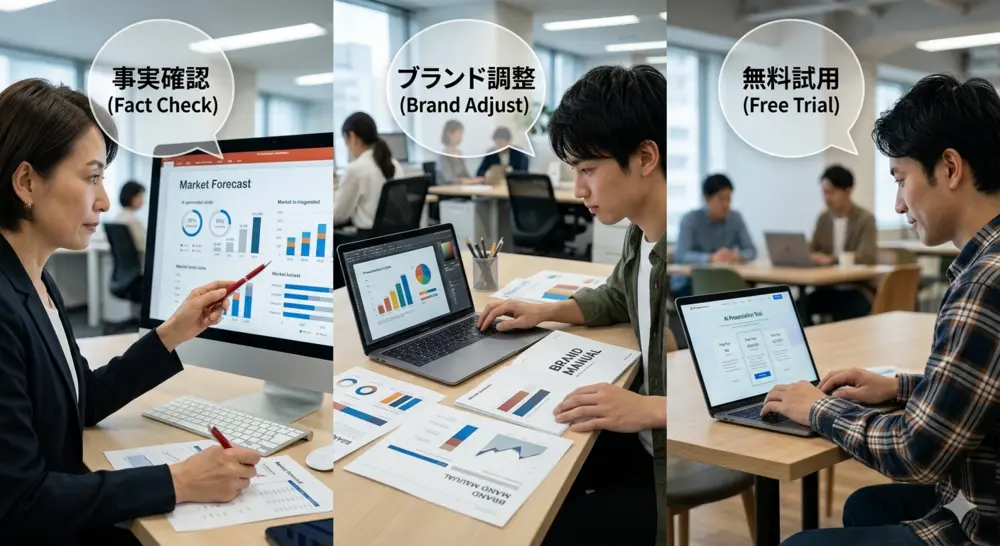 AI PowerPointジェネレーターを使う際の注意点