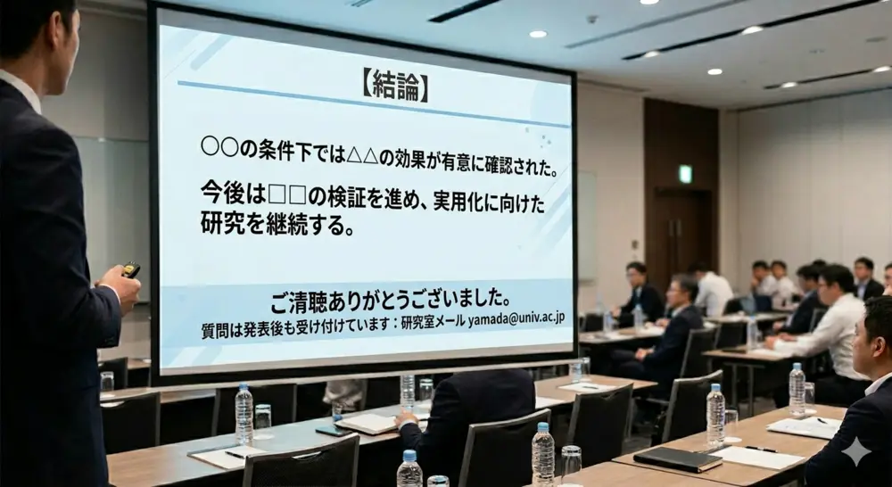 学術・研究発表締めくくり　例文