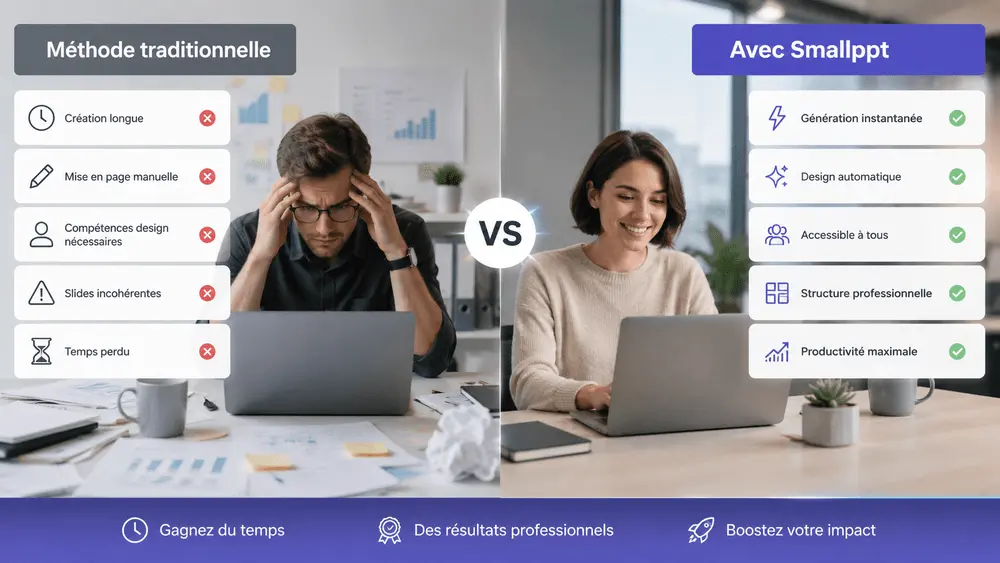 Modèle PPT gratuit vs création traditionnelle