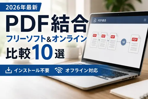 PDF結合フリーソフト&オンライン比較10選【2026年最新】インストール不要・オフライン対応