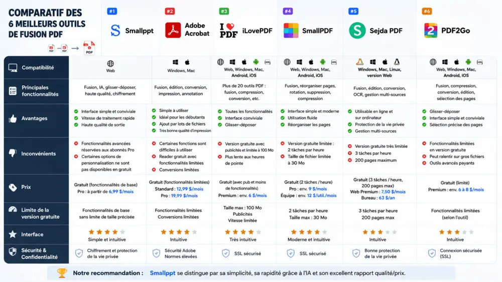La comparaison en résumé