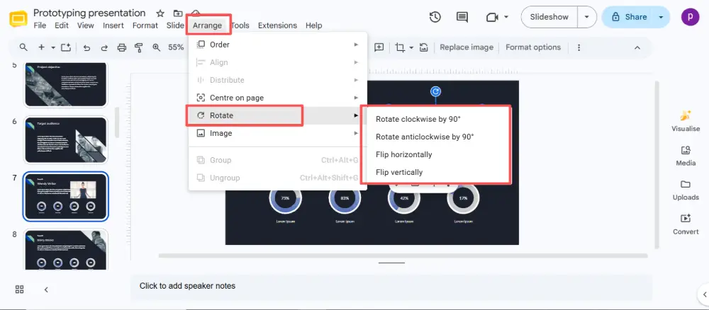 How to Flip an Image in Google Slides