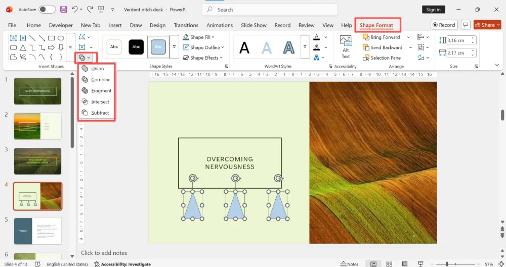 Select the objects (Shift+click). Go to the Shape Format tab (or Picture Format if images are selected). Click Group → Group.