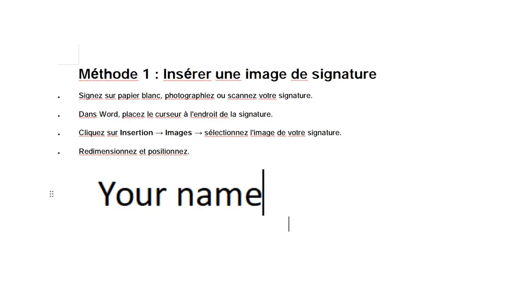 Insérer une image de signature