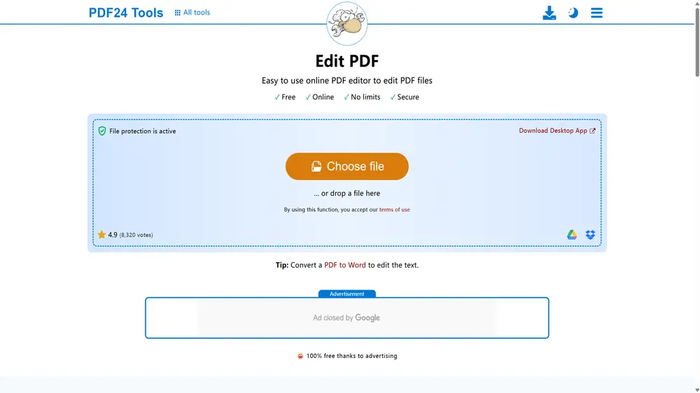 Importez votre fichier PDF