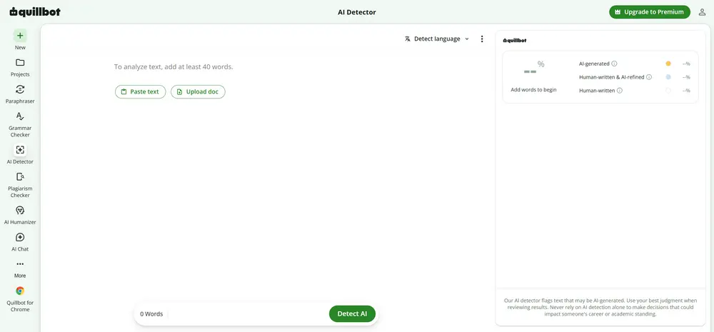 QuillBot AI Detector — Gratis dan Mendeteksi Teks yang Disempurnakan AI