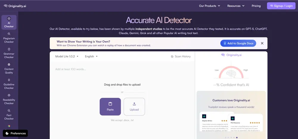 Originality.ai — AI Detector untuk Kreator Konten dan Agensi SEO