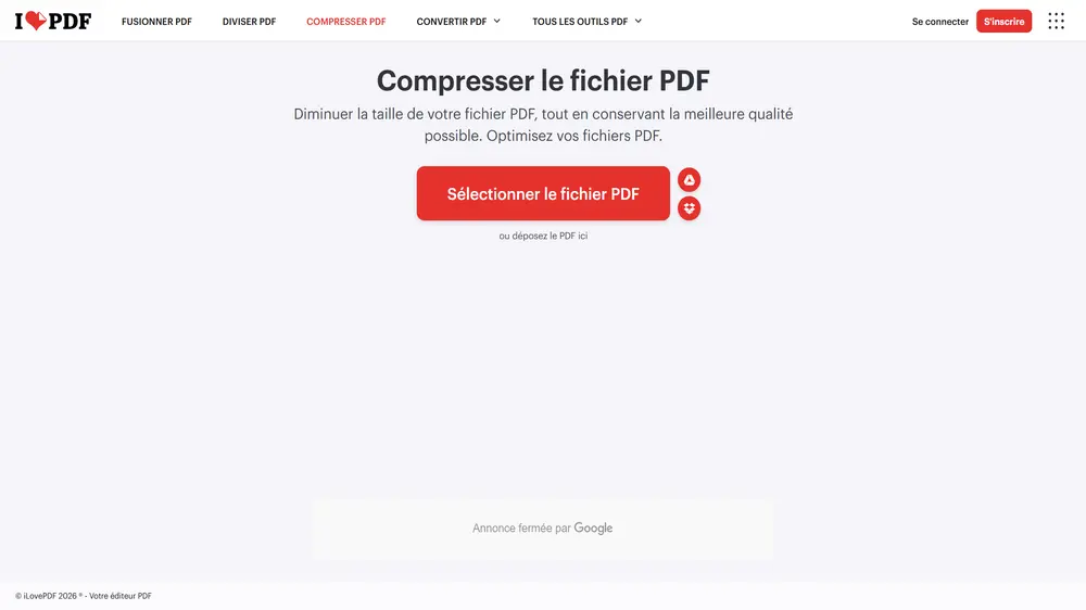 Comment compresser un PDF avec iLovePDF 1