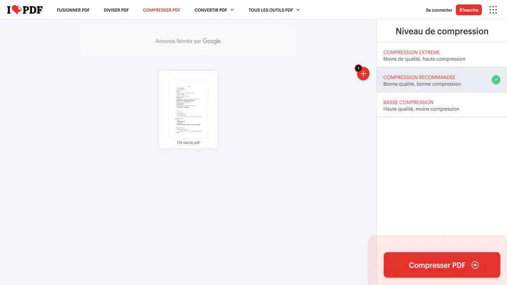Comment compresser un PDF avec iLovePDF 2