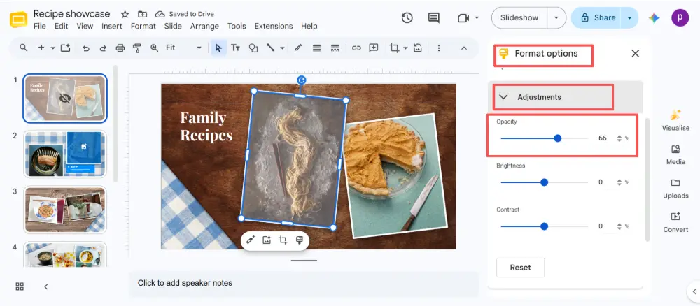 How to Make an Image Transparent in Google Slides