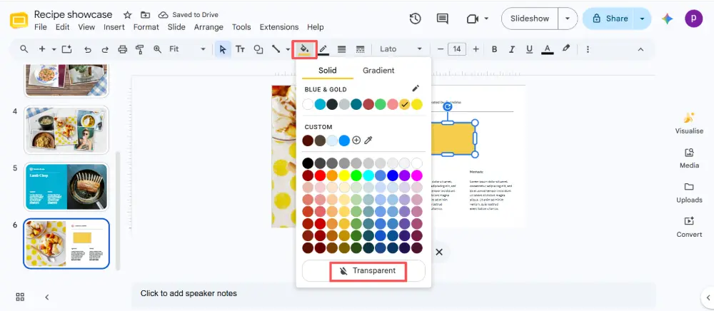 How to Make a Shape Transparent in Google Slides