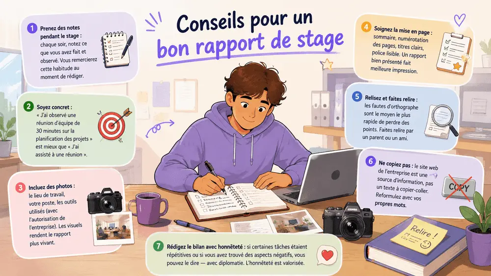 Conseils pour un bon rapport de stage