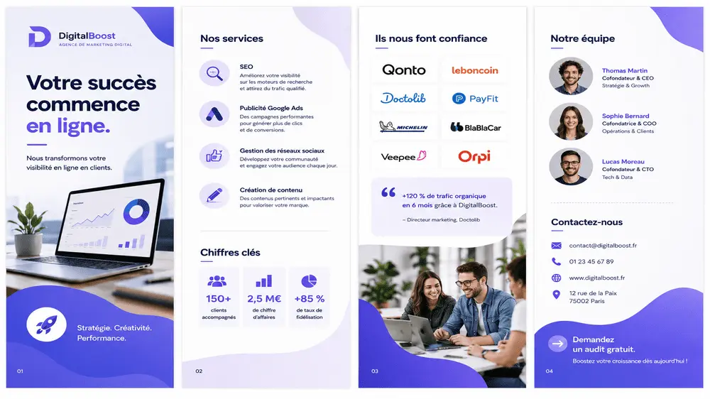 La plaquette de présentation d'entreprise