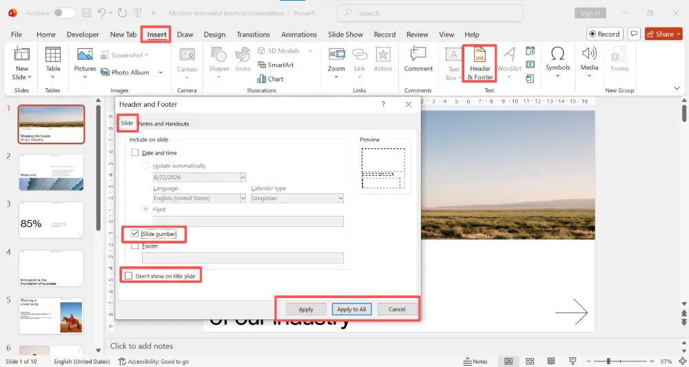 How to Add Page Numbers in PowerPoint