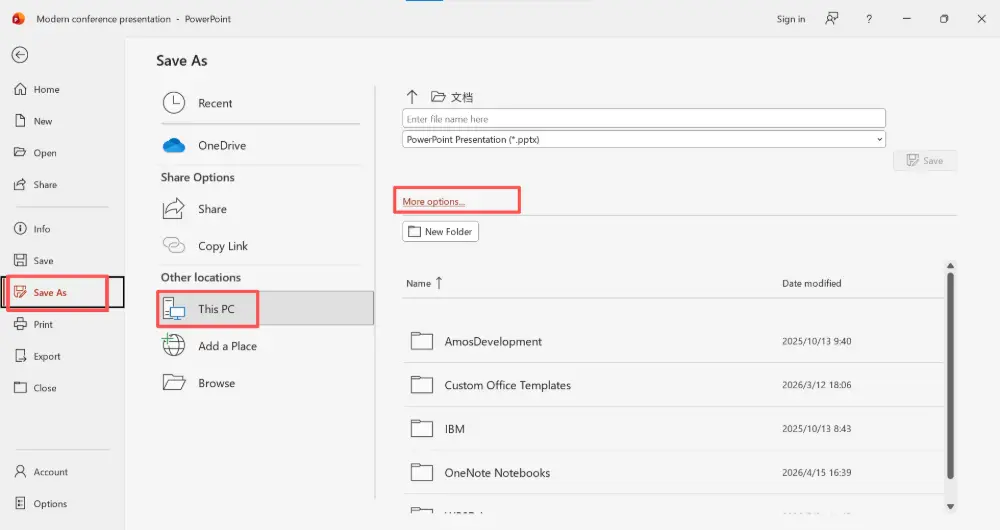 Click File → Save As (or Save a Copy).