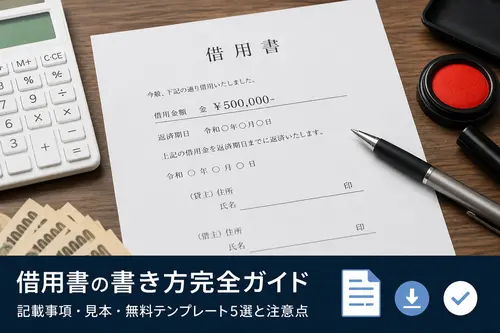 借用書の書き方完全ガイド｜記載事項・見本・無料テンプレート5選と注意点