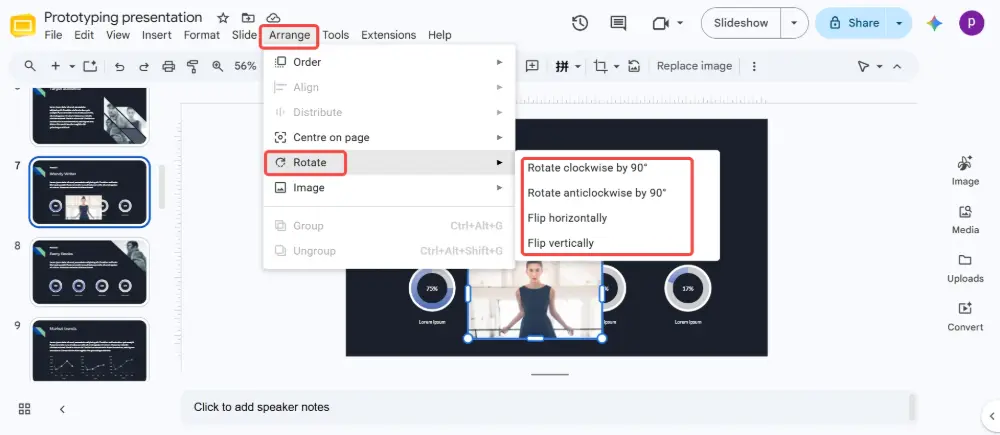 How to Flip an Image in Google Slides
