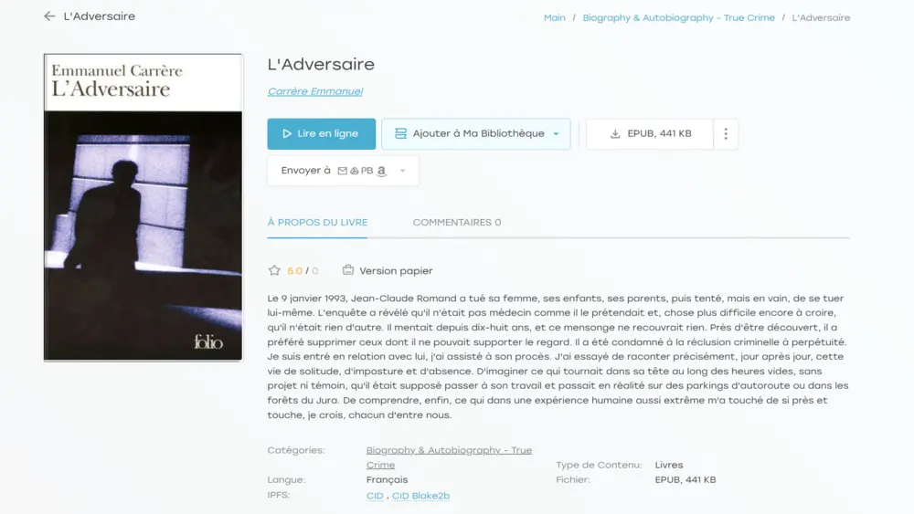 L'Adversaire — Emmanuel Carrère