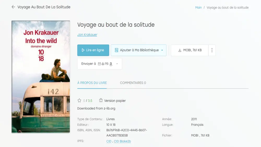 Voyage au bout de la solitude (Into the Wild) — Jon Krakauer