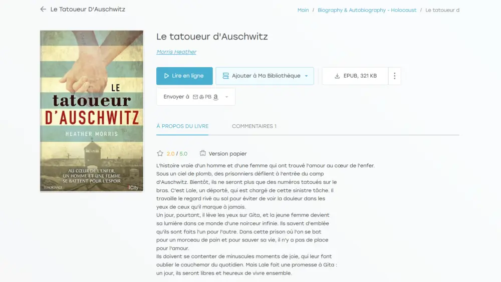Le tatoueur d'Auschwitz — Heather Morris