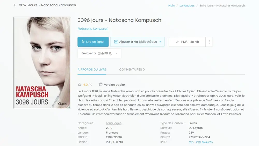 3096 jours — Natascha Kampusch