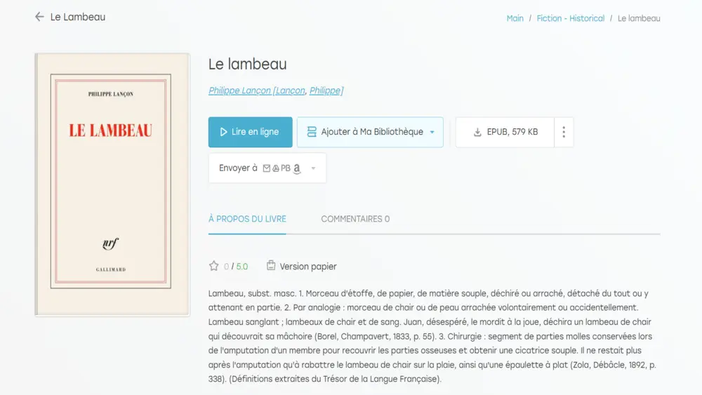 Le Lambeau — Philippe Lançon
