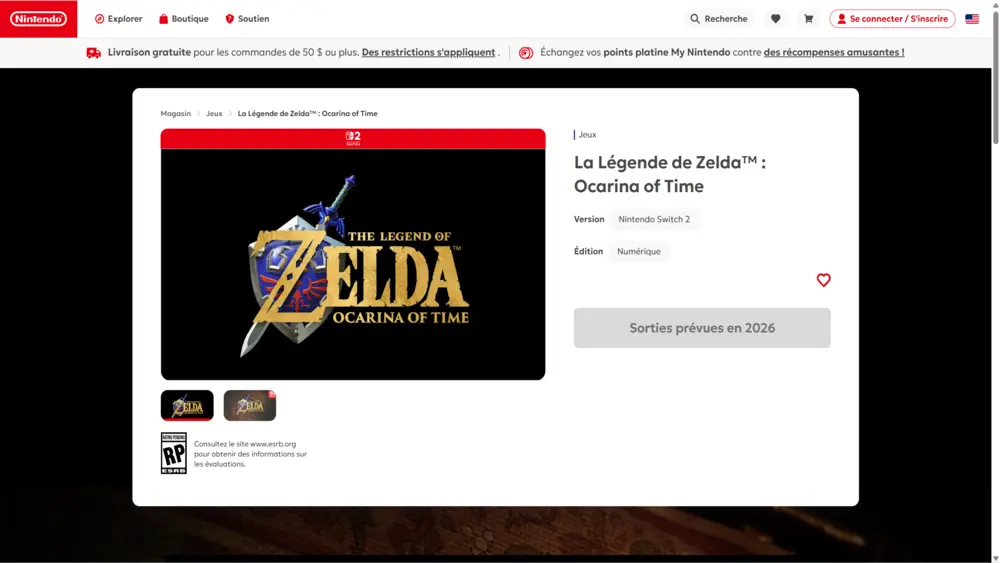 Les éditions Switch 2 de Zelda
