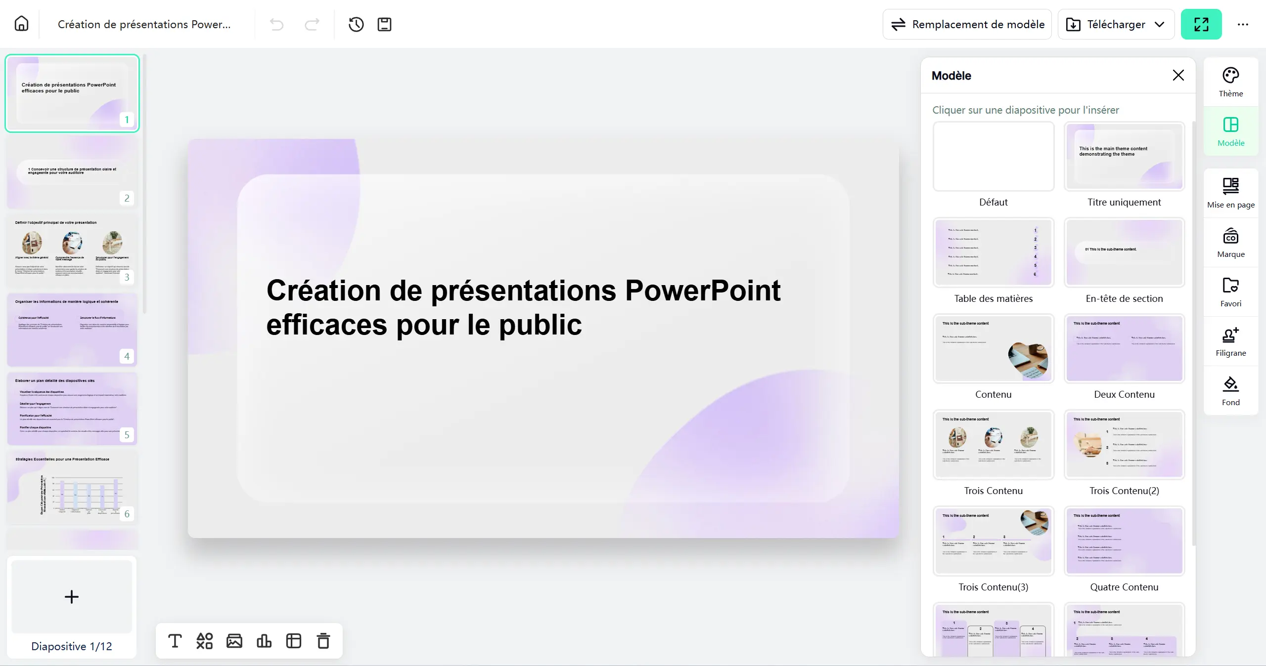 Étape 5 : modifier le deck de Noël finalisé dans l'éditeur de diapositives de Gamma.com.ai