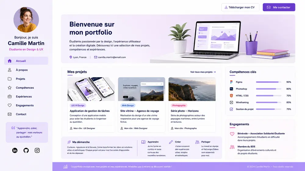 L'exemple du portfolio étudiant
