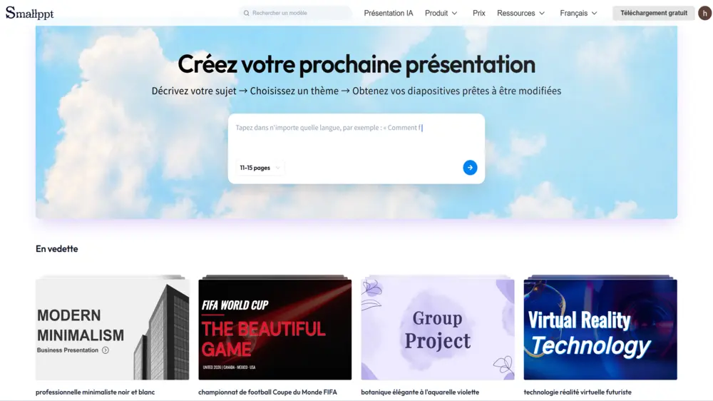 Étape 1 : rechercher un modèle de Noël dans la bibliothèque de modèles Smallppt