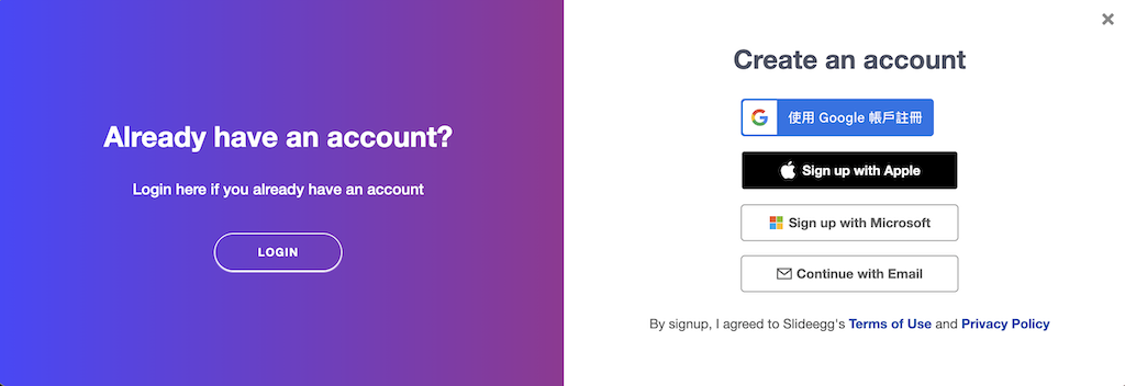 Create an account
