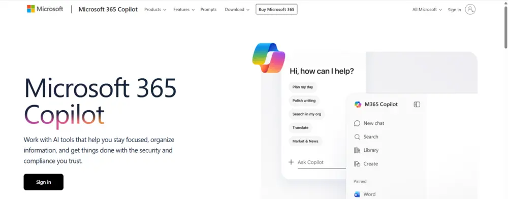 Microsoft 365 Copilot(PowerPoint) 홈