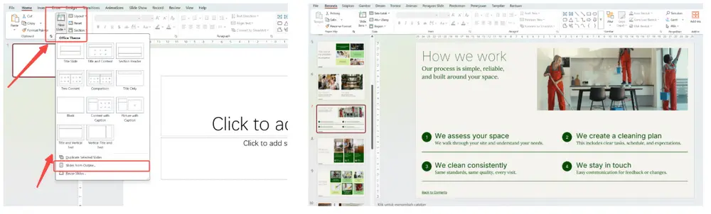 Mengonversi Word ke PPT menggunakan Microsoft PowerPoint