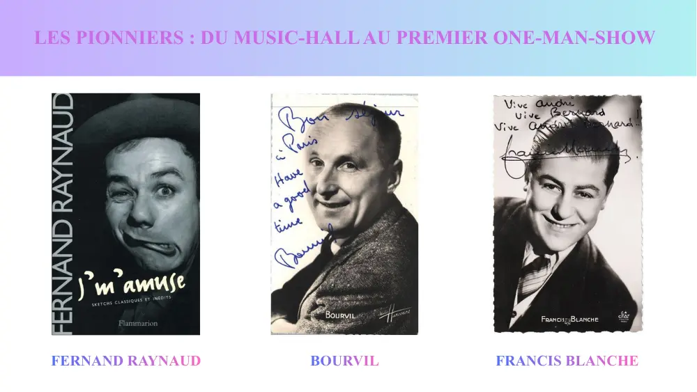 Les pionniers : du music-hall au premier one-man-show