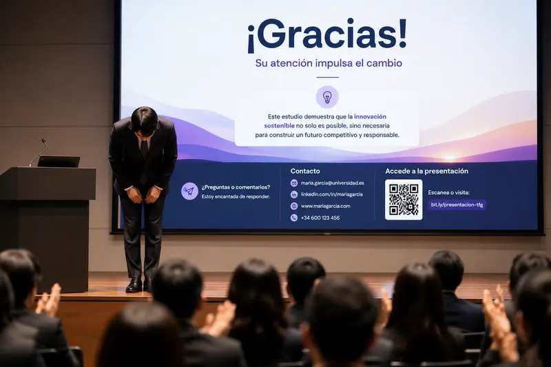 un persona ha terminado su presentacion