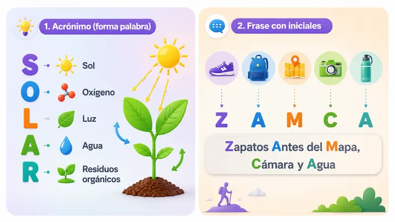 Acrónimos para estudiar listas y Acrónimos para estudiar listas