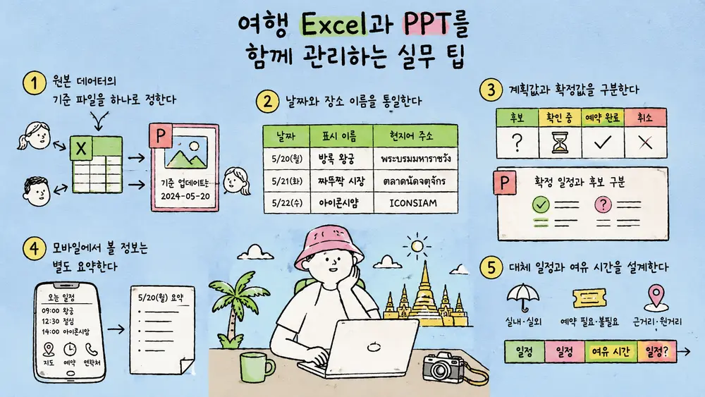 여행 Excel과 PPT를 함께 관리하는 실무 팁