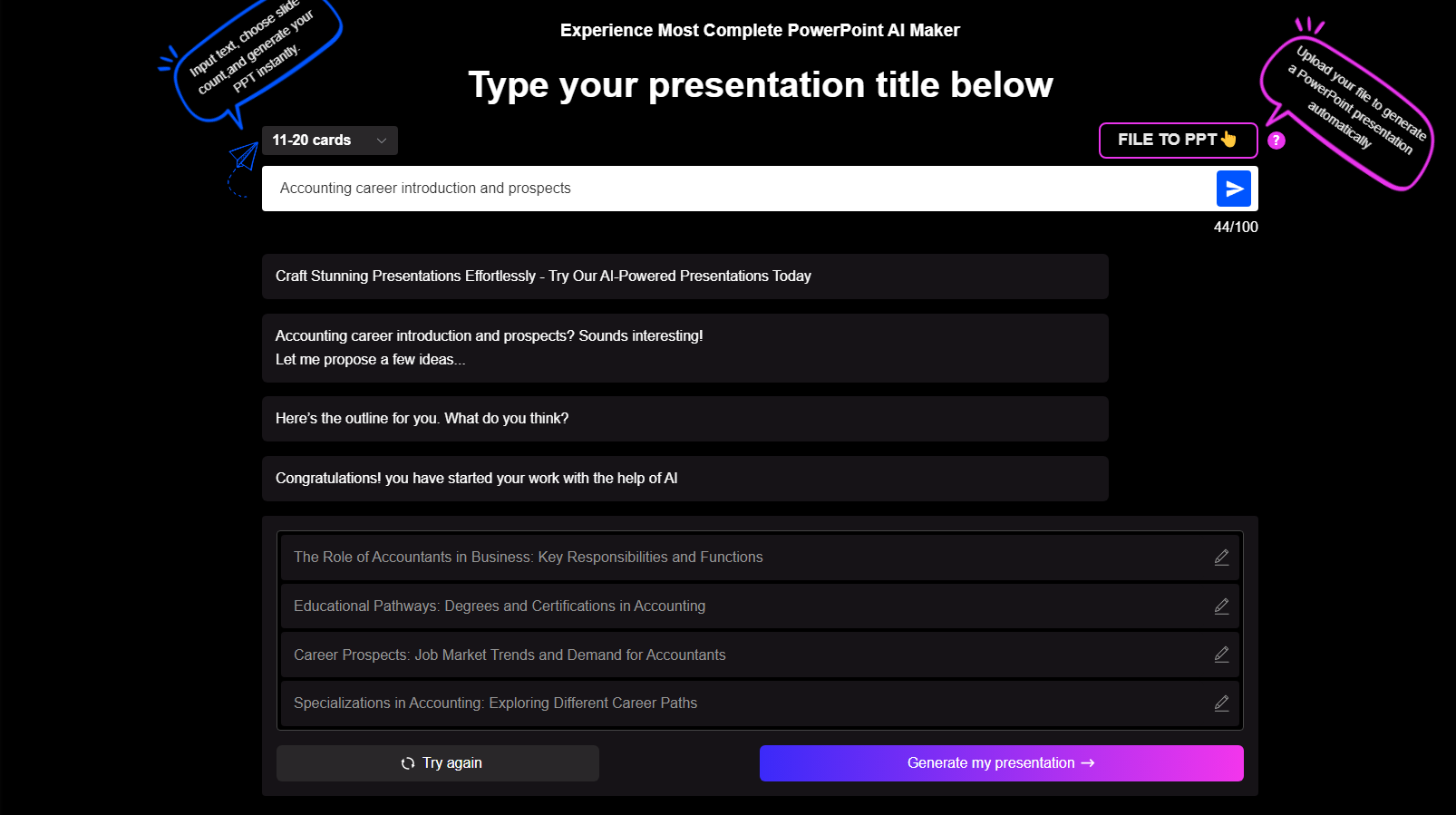 sujet de présentation google slides sur la carrière